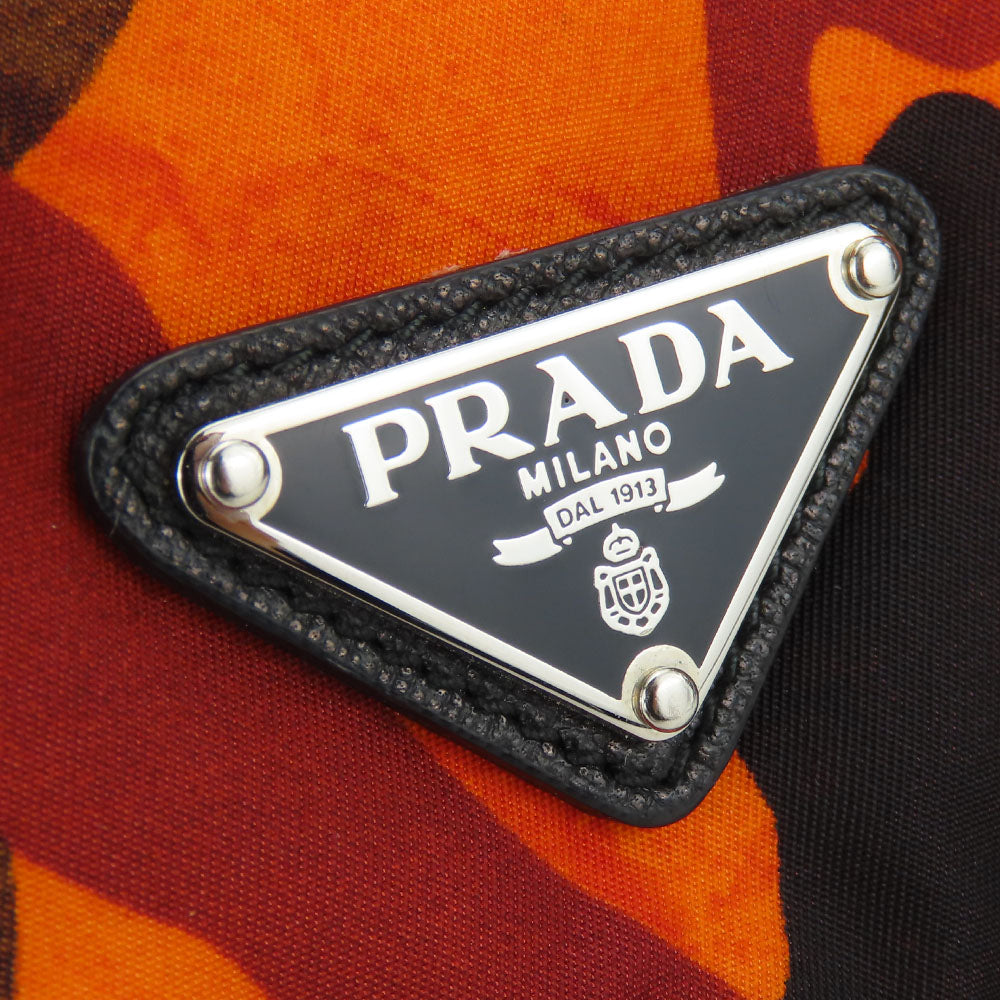 PRADA Shoulder Bag Nylon Orange camouflage unisex(Unisex) Used Authentic