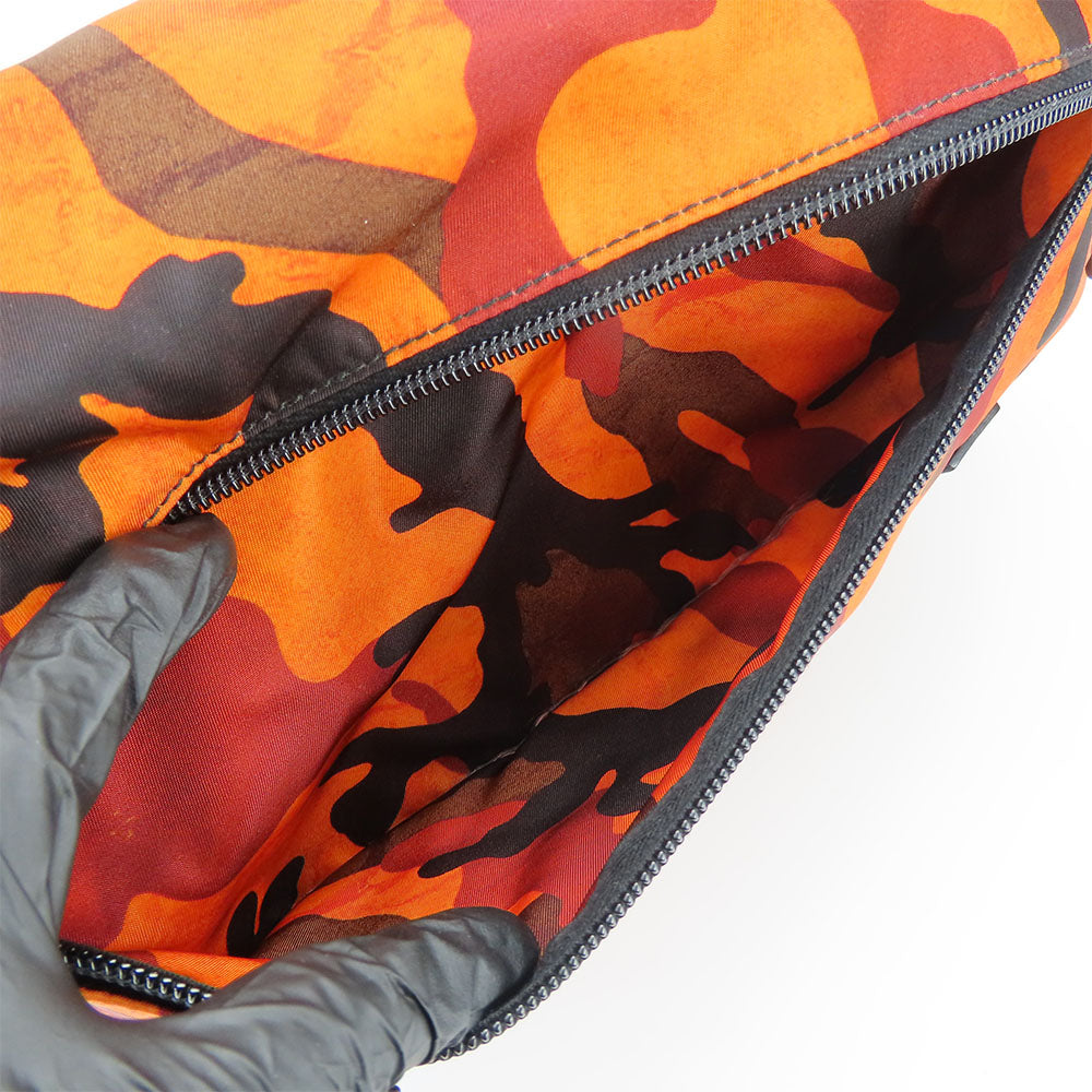 PRADA Shoulder Bag Nylon Orange camouflage unisex(Unisex) Used Authentic