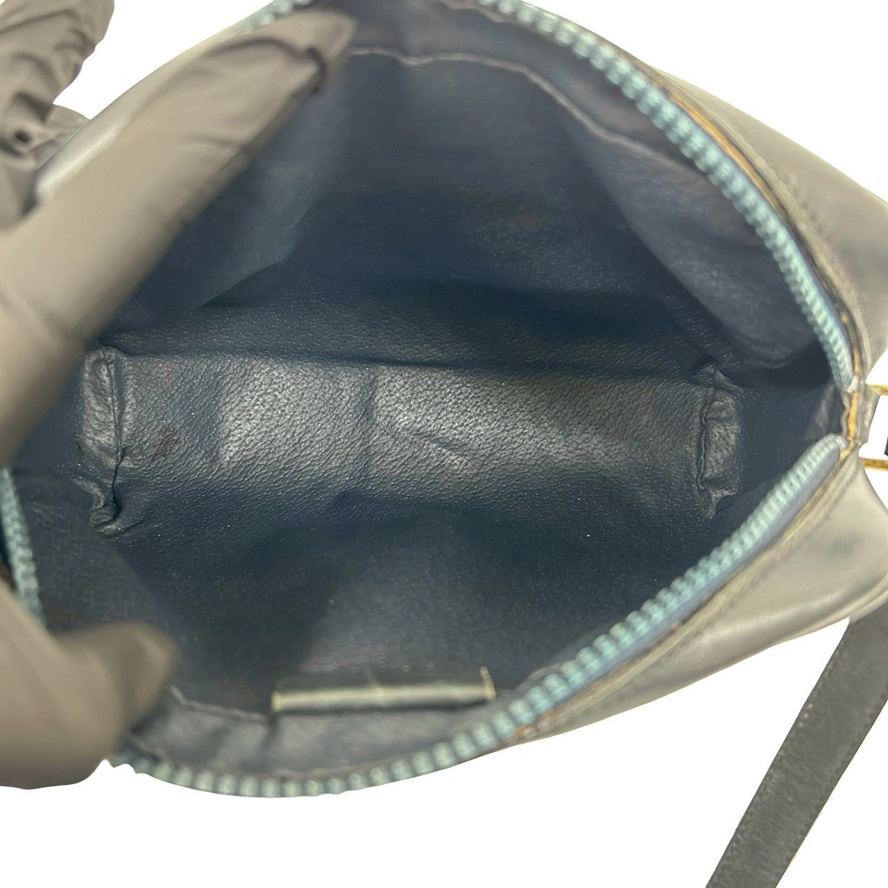 GUCCI Shoulder Bag leather Navy Sherry line