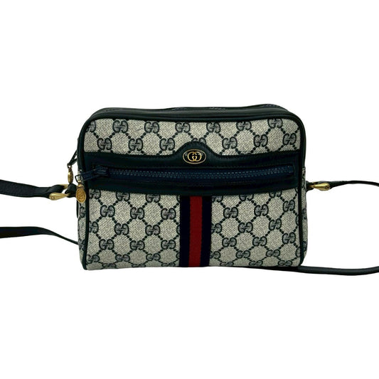 GUCCI Shoulder Bag PVC Navy Sherry line