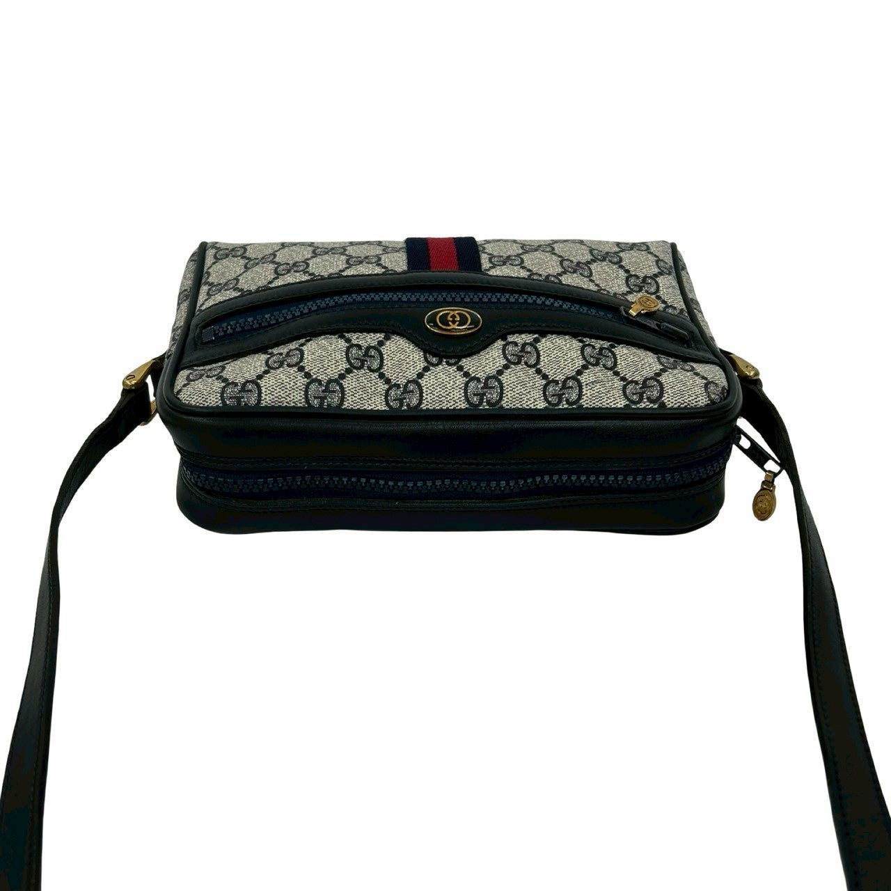 GUCCI Shoulder Bag PVC Navy Sherry line