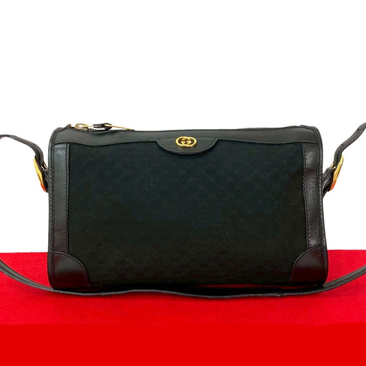 GUCCI Shoulder Bag leather black