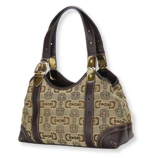 GUCCI Handbag 145761 canvas beige Horsebit