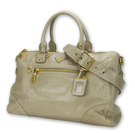 PRADA Handbag BL0678 Calfskin POMICE Triangle With logo