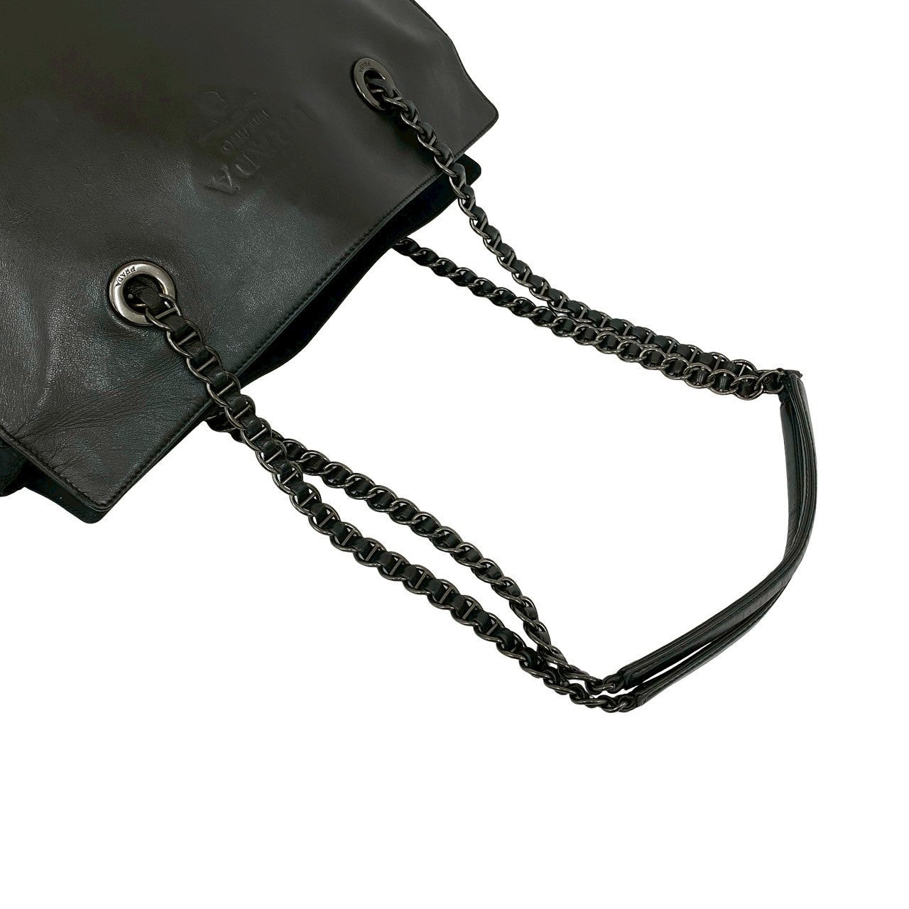 PRADA Tote Bag leather black