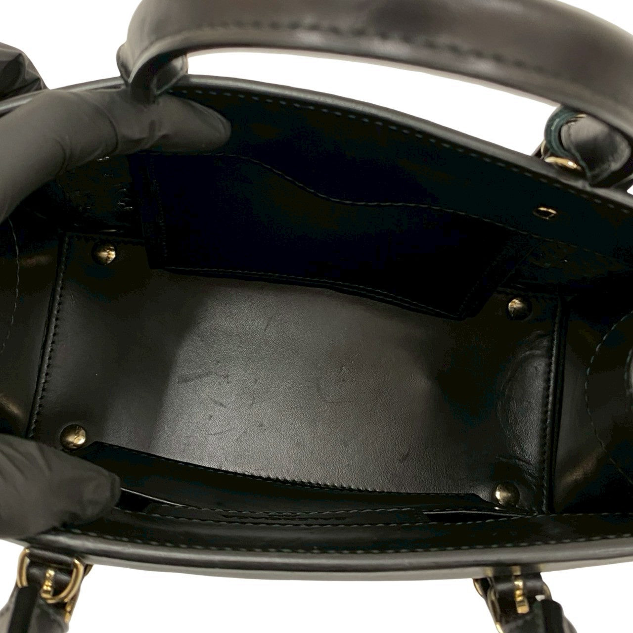 BALENCIAGA Shoulder Bag leather black Mini paper