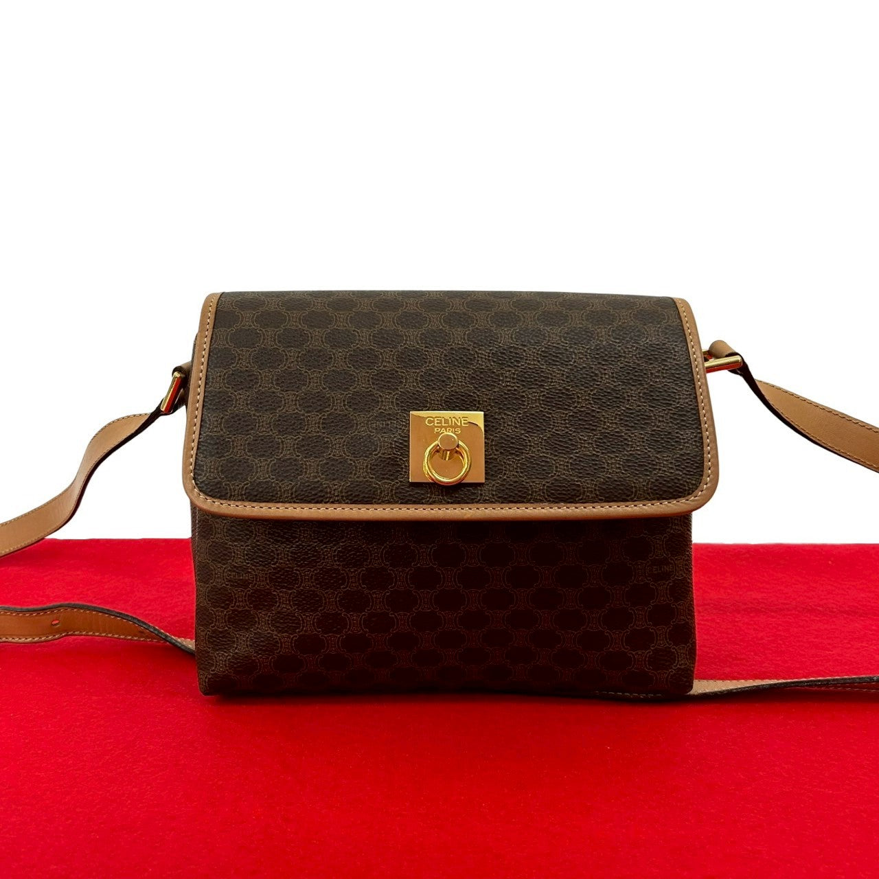 CELINE Shoulder Bag leather Brown