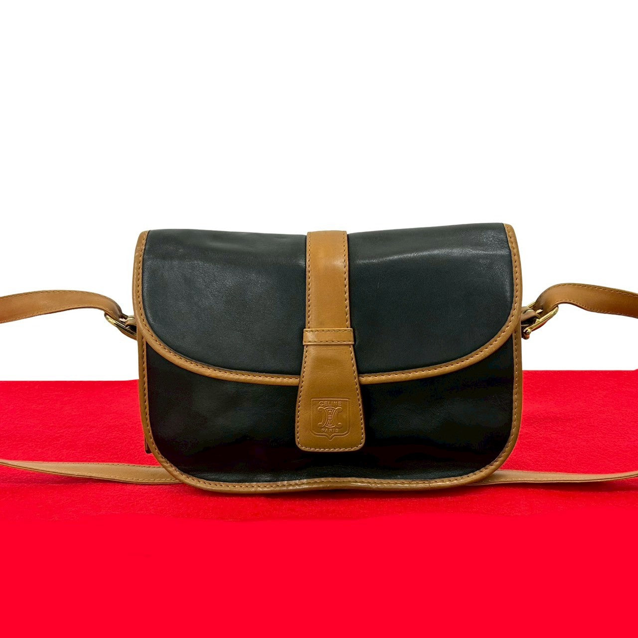 CELINE Shoulder Bag leather black