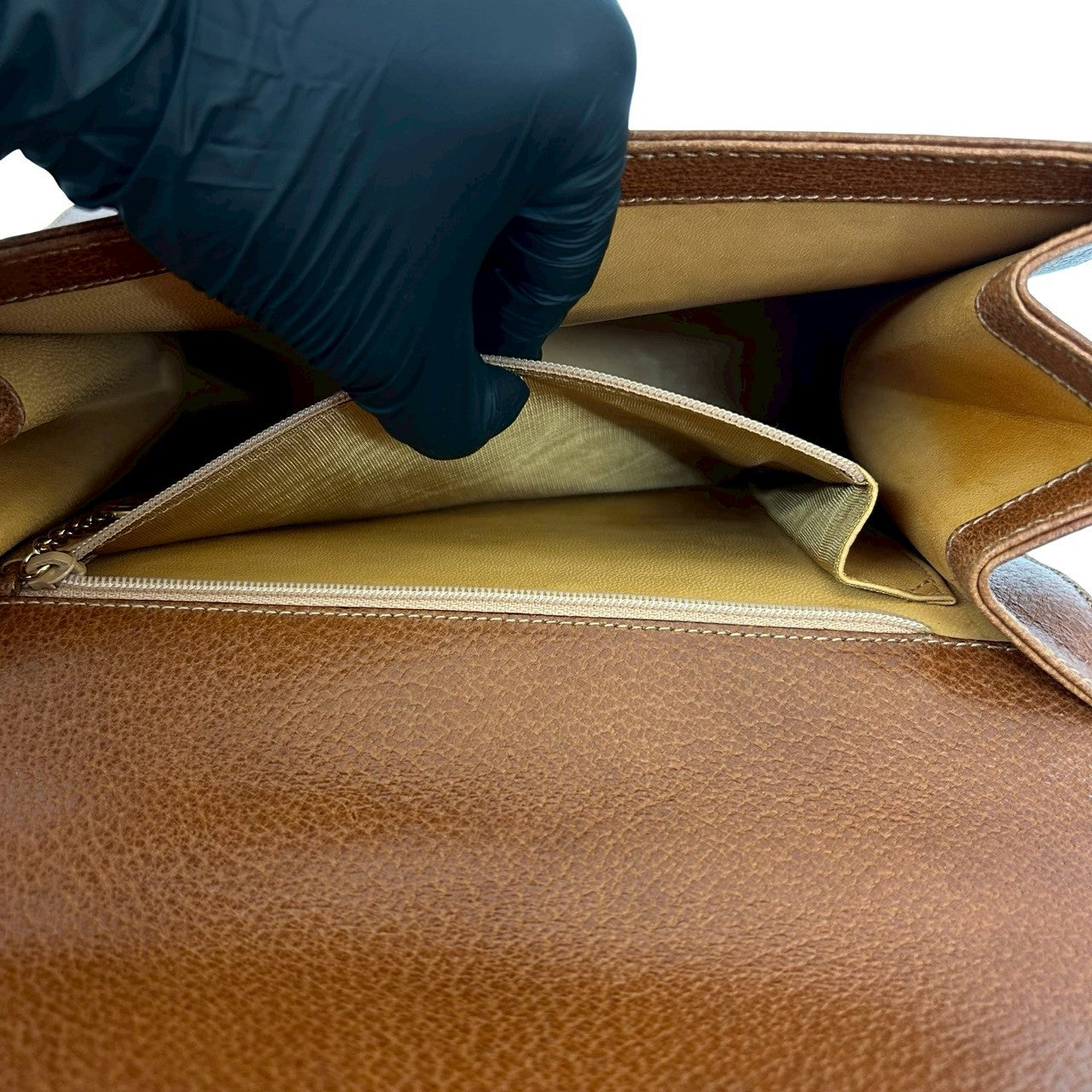 GUCCI Handbag leather Brown Bamboo