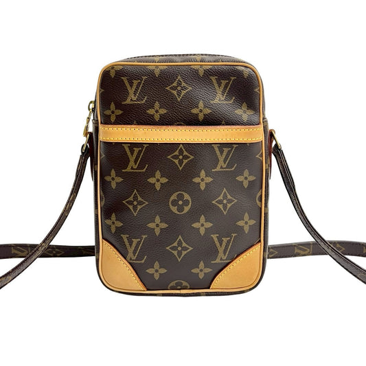 LOUIS VUITTON Shoulder Bag leather Brown Monogram Danube