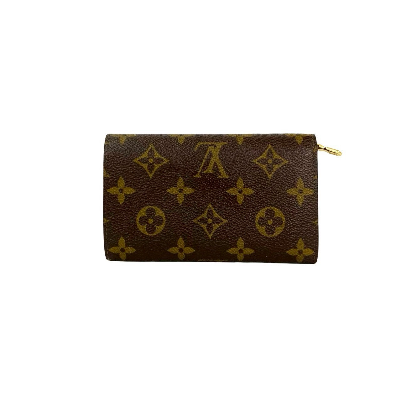 LOUIS VUITTON Bifold Wallet leather Brown Monogram Porto Monet Zip