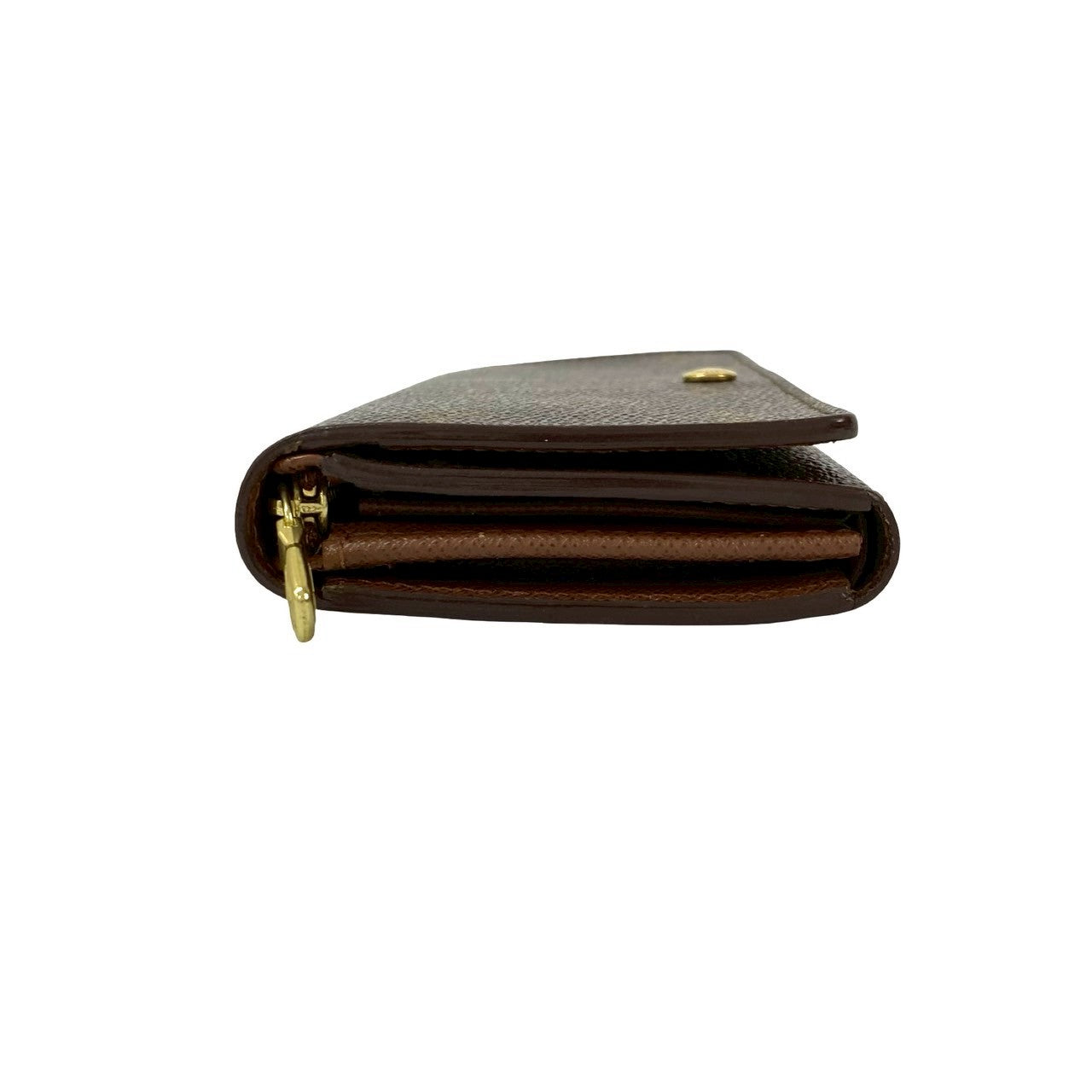 LOUIS VUITTON Bifold Wallet leather Brown Monogram Porto Monet Zip