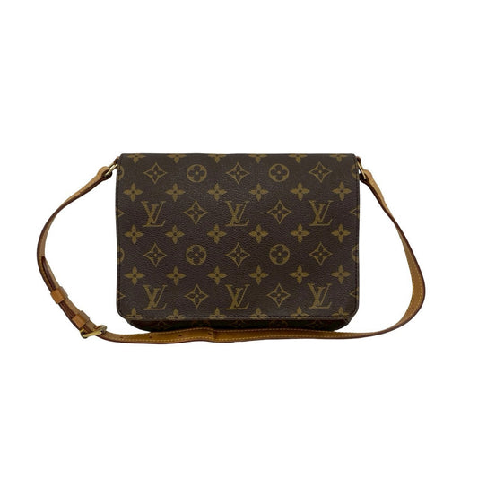 LOUIS VUITTON Shoulder Bag leather Brown Monogram Musette tango