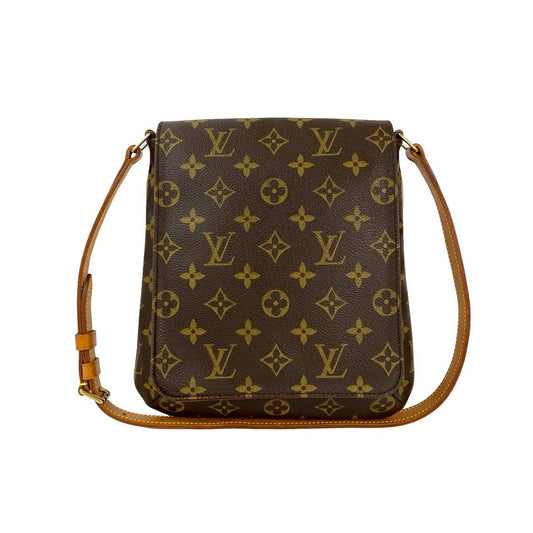 LOUIS VUITTON Shoulder Bag leather Brown Monogram Musette Salsa