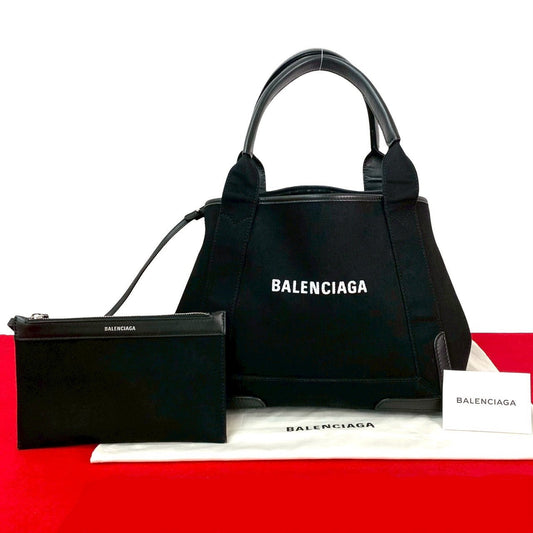 BALENCIAGA Handbag canvas black Navy Kabas