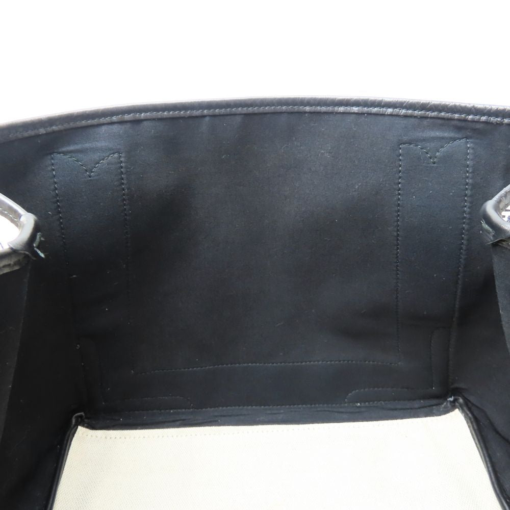 BALENCIAGA Handbag 339933 canvas off white Navy kabas Women Used Authentic