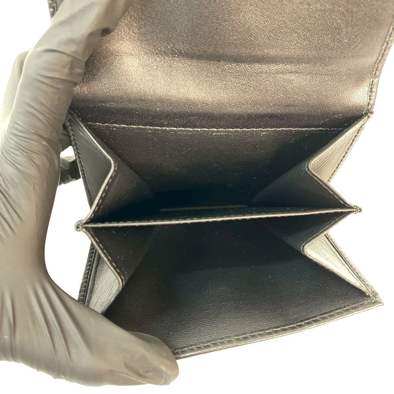 CELINE Tri-fold wallet leather black