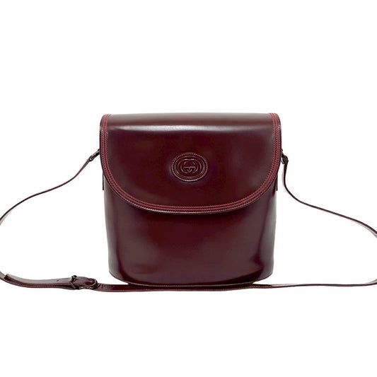 GUCCI Shoulder Bag leather wine-red