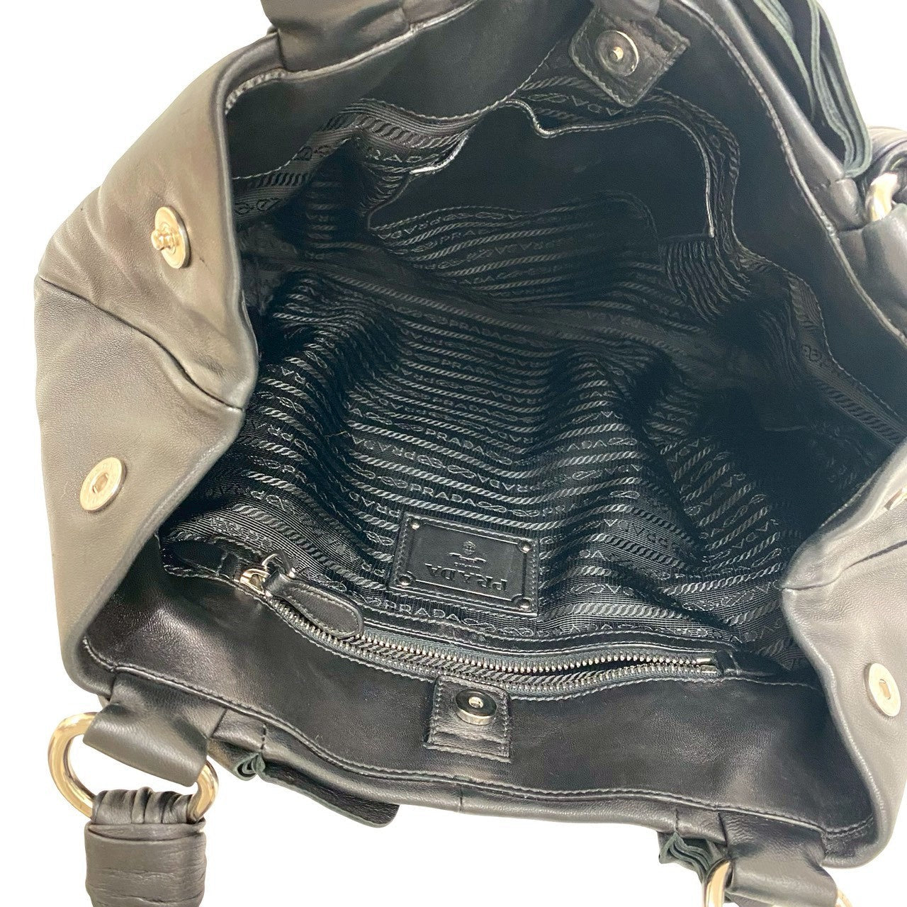 PRADA Handbag leather black