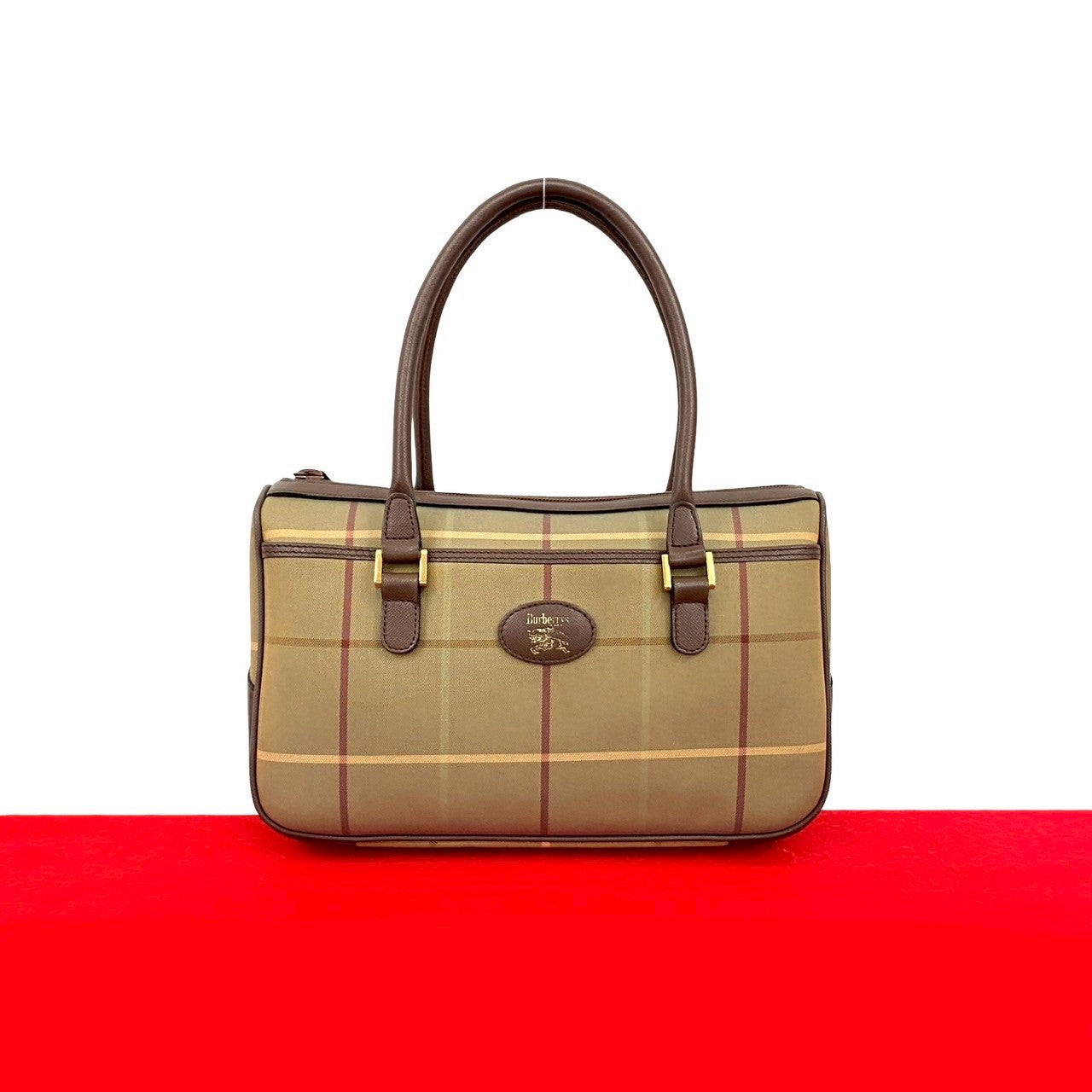 BURBERRY Handbag canvas Brown