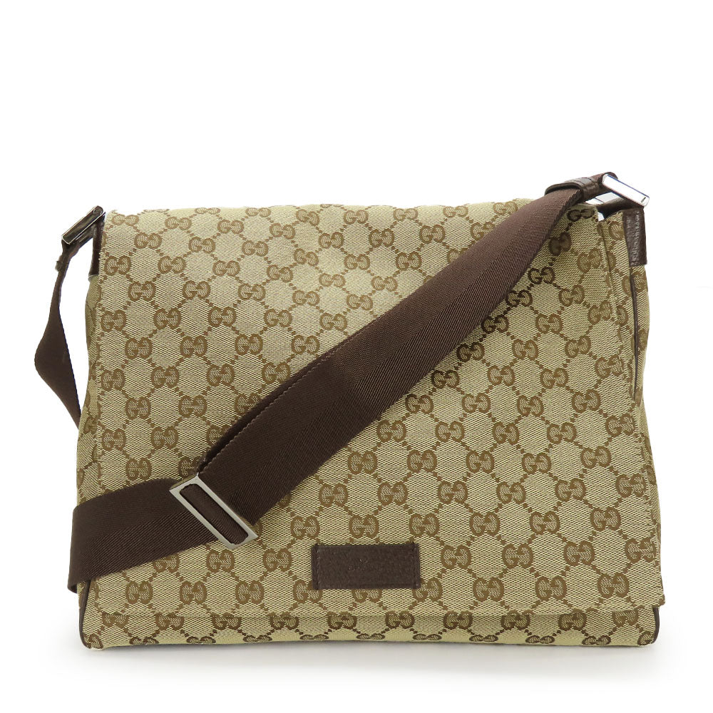 GUCCI Shoulder Bag 146236 GG canvas, leather beige unisex(Unisex) Used Authentic
