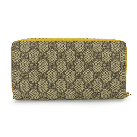 GUCCI Long Wallet Purse 506279 GG Supreme Canvas beige Women Used Authentic