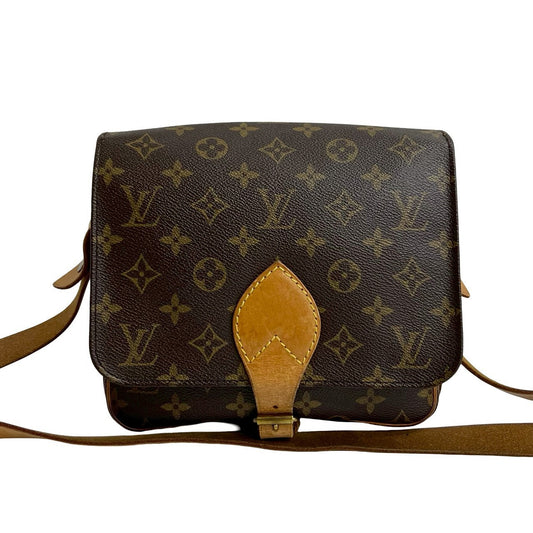 LOUIS VUITTON Shoulder Bag leather Brown Monogram Cartouchiere