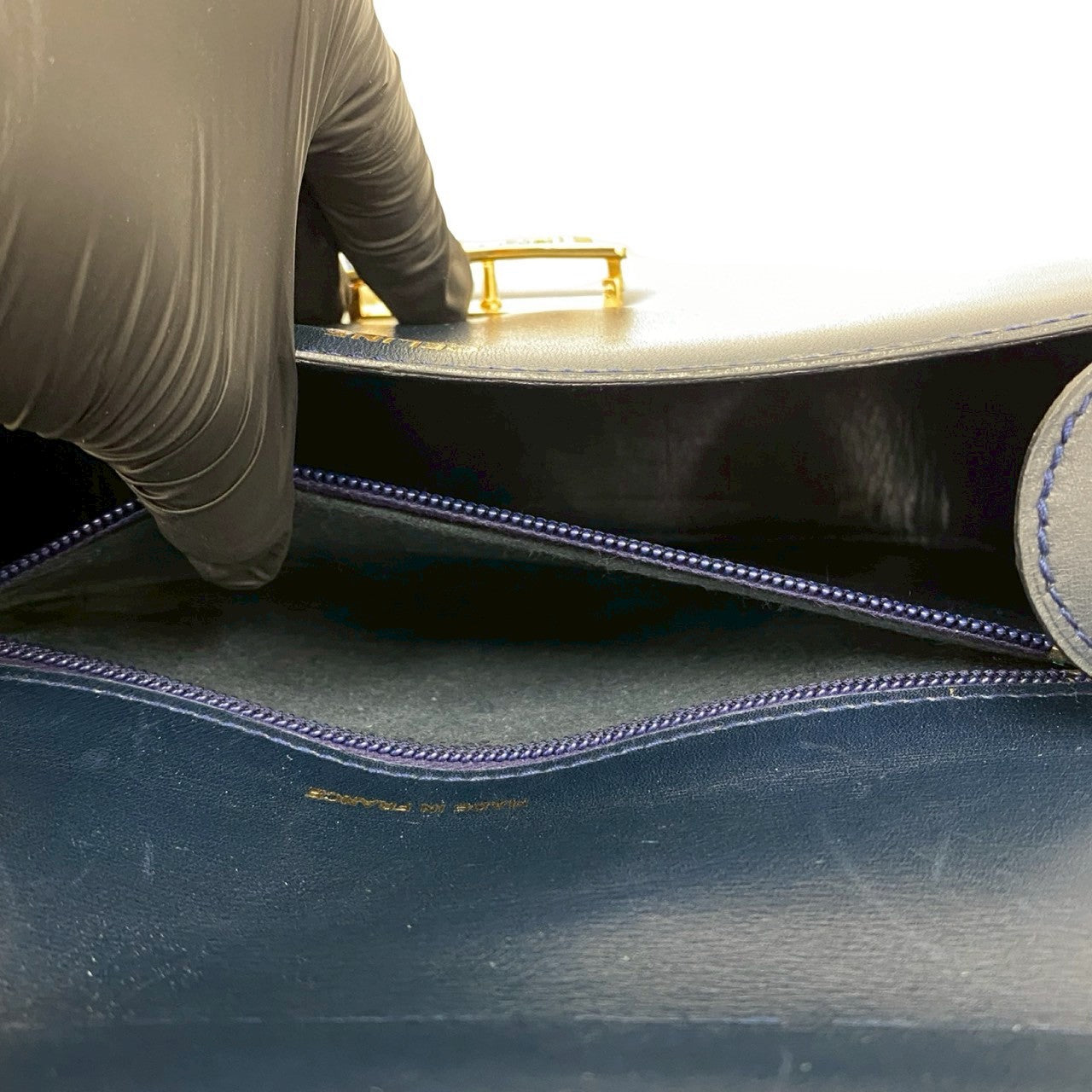 CELINE Shoulder Bag Calfskin Navy