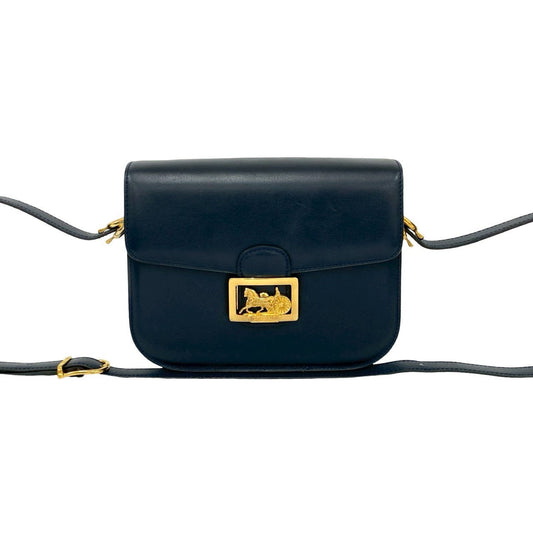 CELINE Shoulder Bag Calfskin Navy