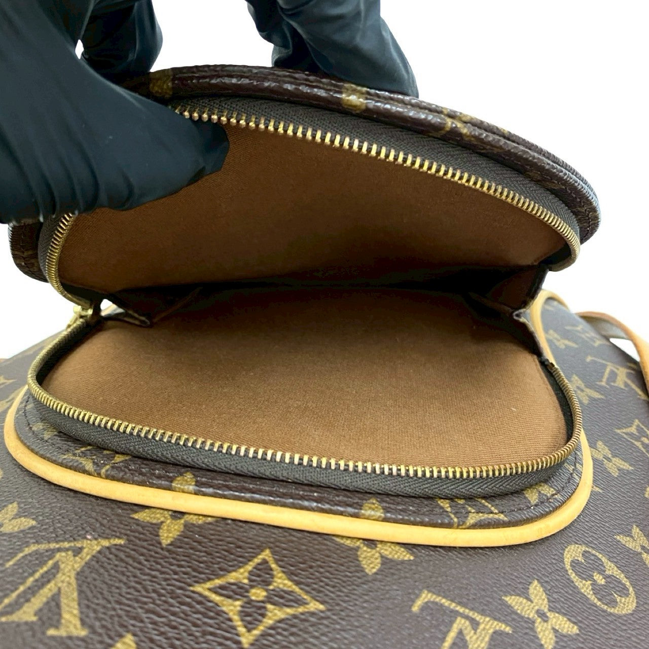 LOUIS VUITTON Shoulder Bag leather Brown Monogram Ellipse Shopping