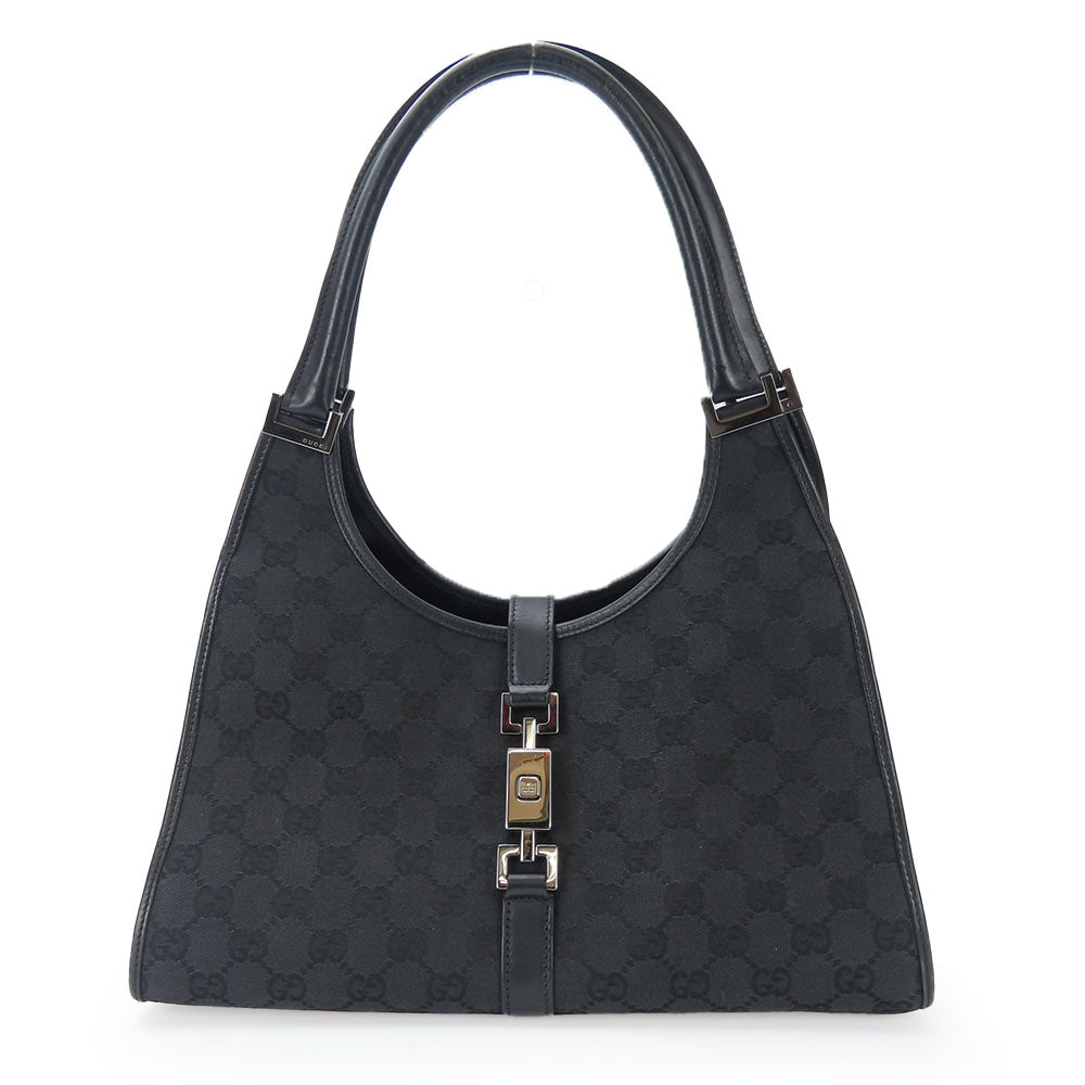 GUCCI Handbag 01719 GG canvas black Women Used Authentic