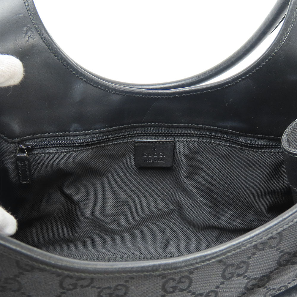 GUCCI Handbag 01719 GG canvas black Women Used Authentic