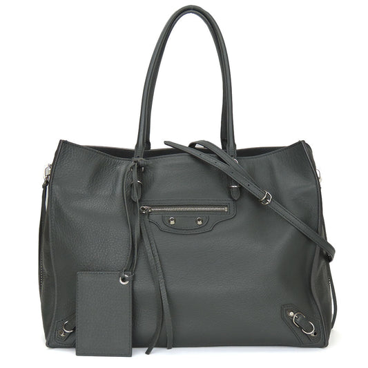 BALENCIAGA Tote Bag 432596 Calfskin gray paper