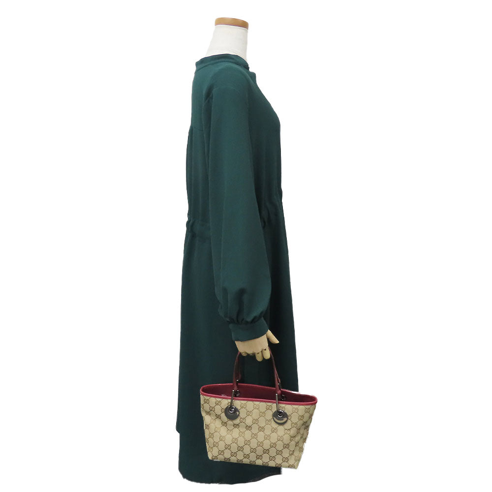 GUCCI Handbag 120844 GG canvas, leather beige Women Used Authentic