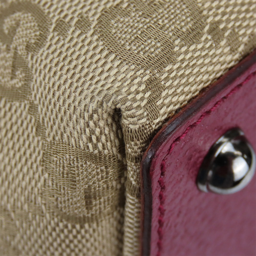 GUCCI Handbag 120844 GG canvas, leather beige Women Used Authentic