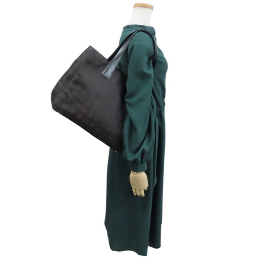 CHANEL Tote Bag Jacquard nylon Marron New travel line MM Women Used Authentic