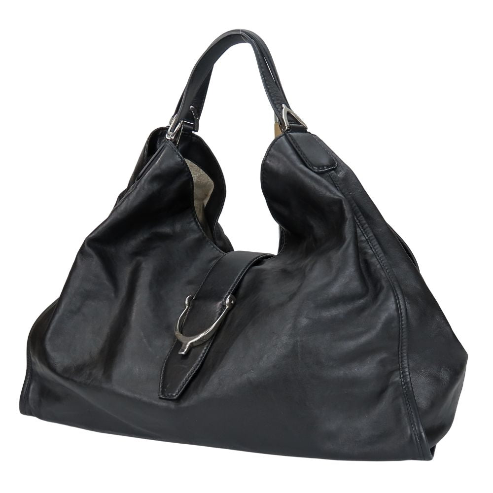 GUCCI Tote Bag 296855 leather black Soft stirrup
