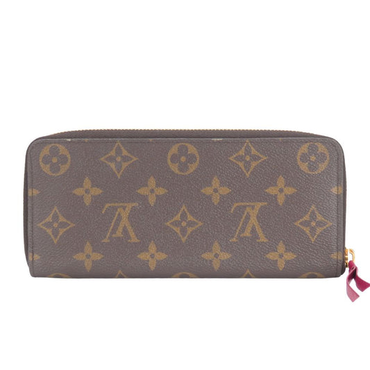 LOUIS VUITTON Long Wallet Purse M60742 Monogram Fuchsia Portefeuille Clemence