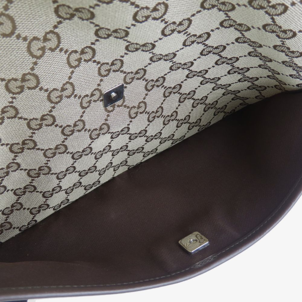 GUCCI Shoulder Bag 145857 GG canvas, leather beige Women Used Authentic