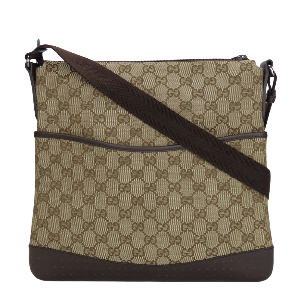 GUCCI Shoulder Bag 145857 GG canvas, leather beige Women Used Authentic