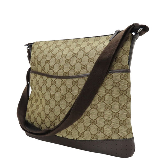 GUCCI Shoulder Bag 145857 GG canvas, leather beige Women Used Authentic