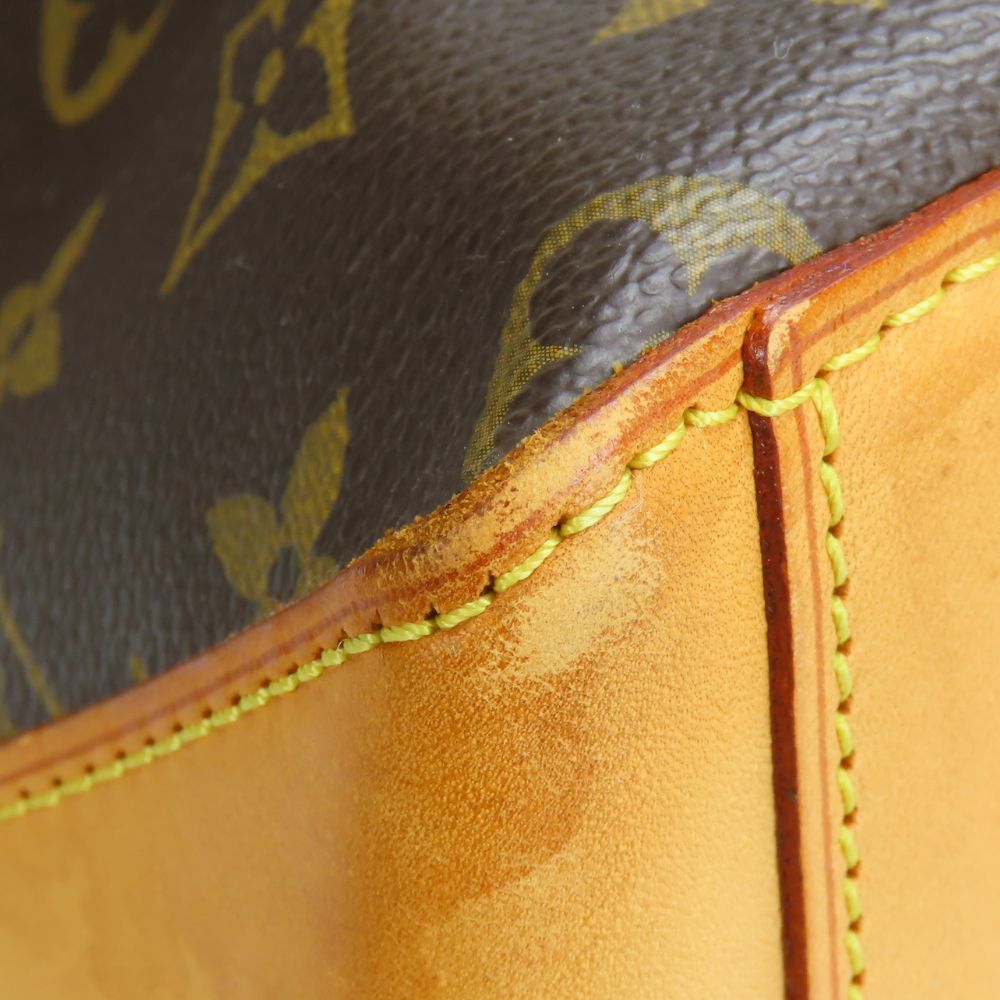 LOUIS VUITTON Tote Bag M51151 Monogram, Tanned Leather Brown Cabas Mezzo Women Used Authentic