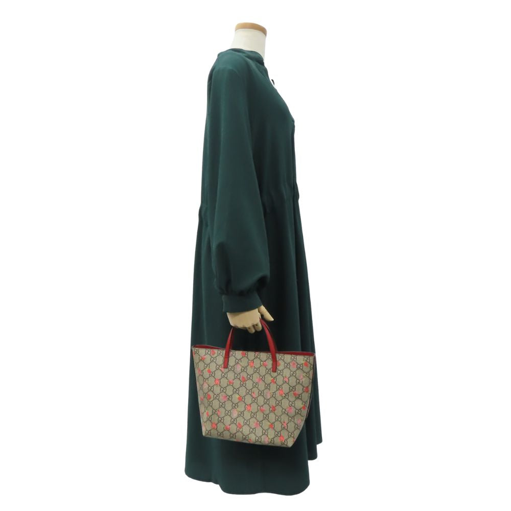 GUCCI Handbag 410812 GG Supreme canvas, leather beige Chilled license Women Used Authentic