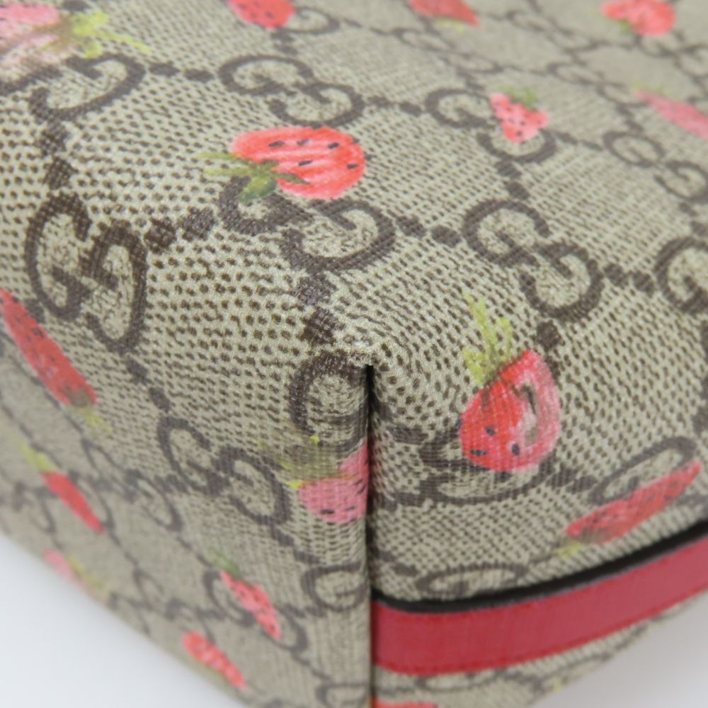GUCCI Handbag 410812 GG Supreme canvas, leather beige Chilled license Women Used Authentic
