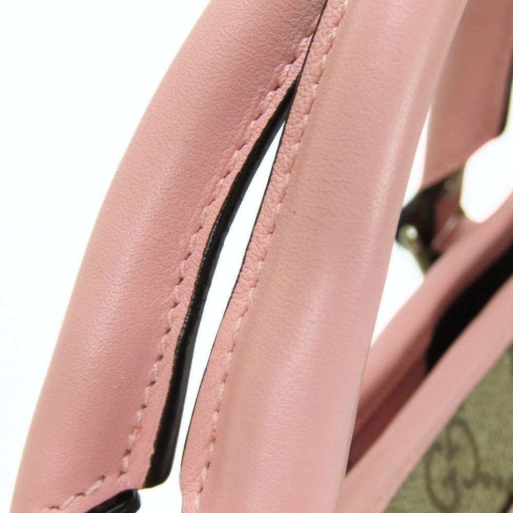 GUCCI Handbag 297557 GG Supreme canvas, leather beige Chilled license Women Used Authentic