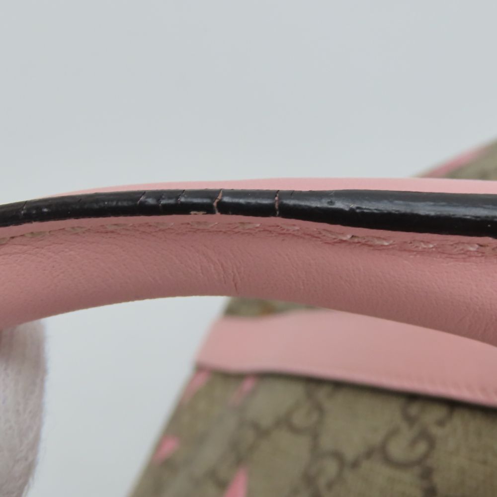 GUCCI Handbag 297557 GG Supreme canvas, leather beige Chilled license Women Used Authentic