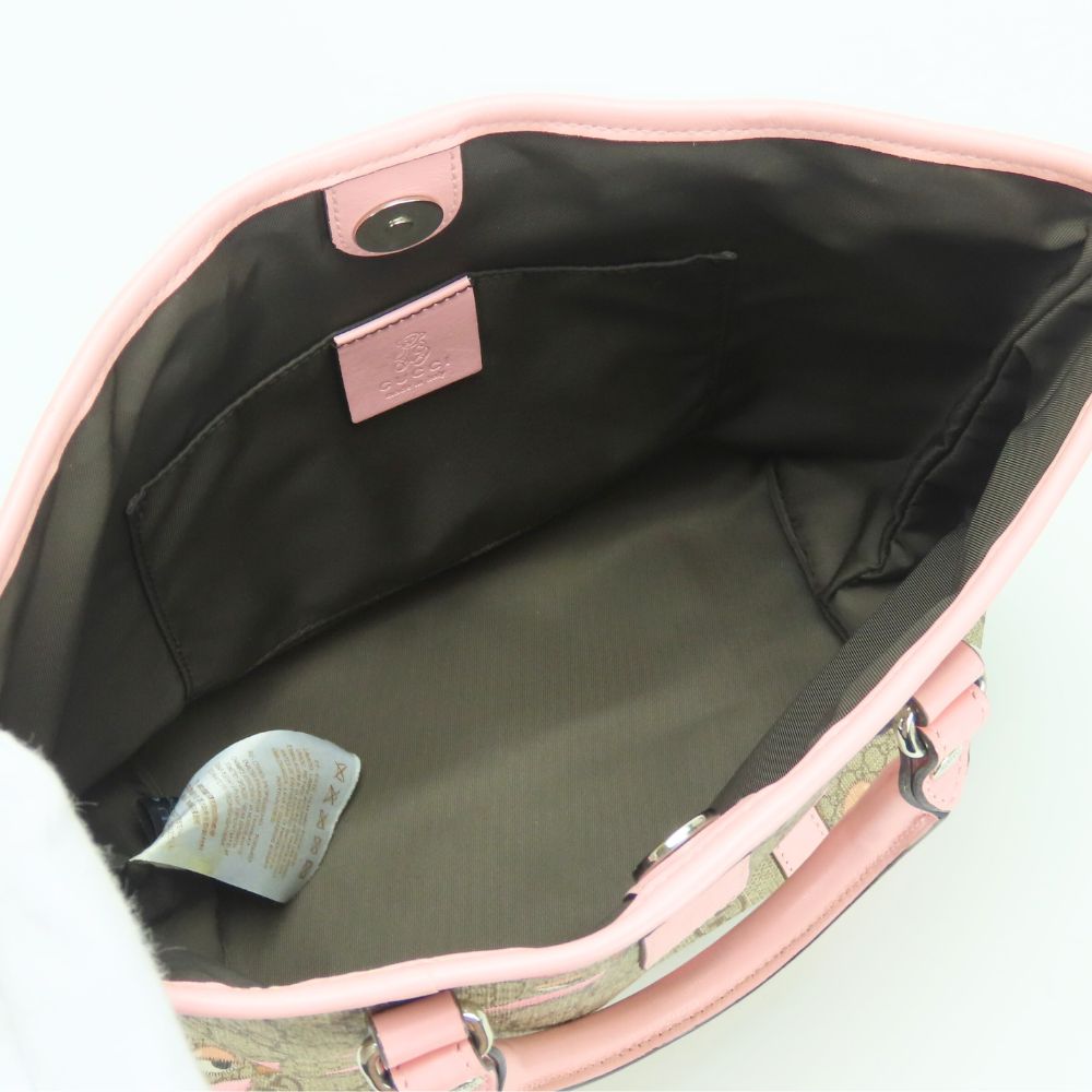 GUCCI Handbag 297557 GG Supreme canvas, leather beige Chilled license Women Used Authentic