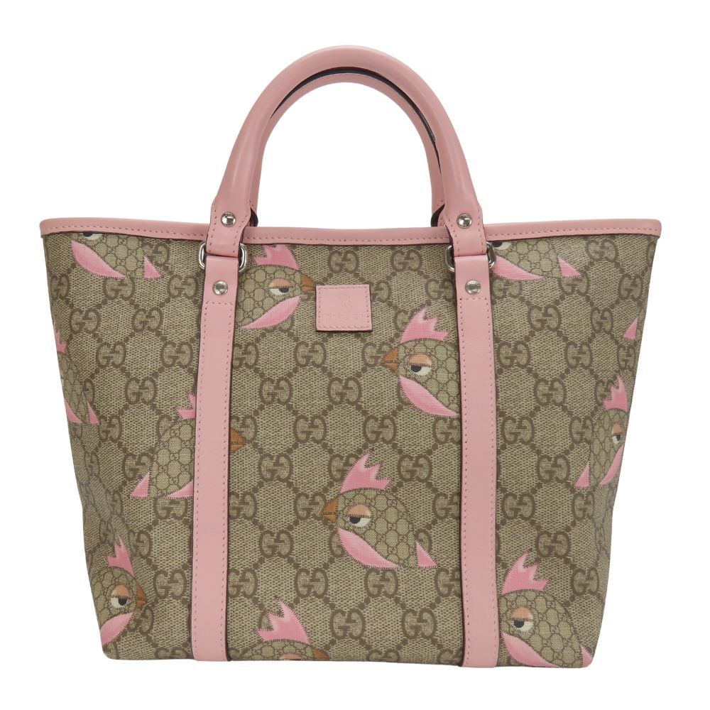 GUCCI Handbag 297557 GG Supreme canvas, leather beige Chilled license Women Used Authentic