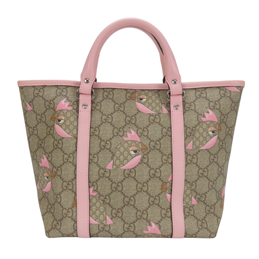 GUCCI Handbag 297557 GG Supreme canvas, leather beige Chilled license Women Used Authentic