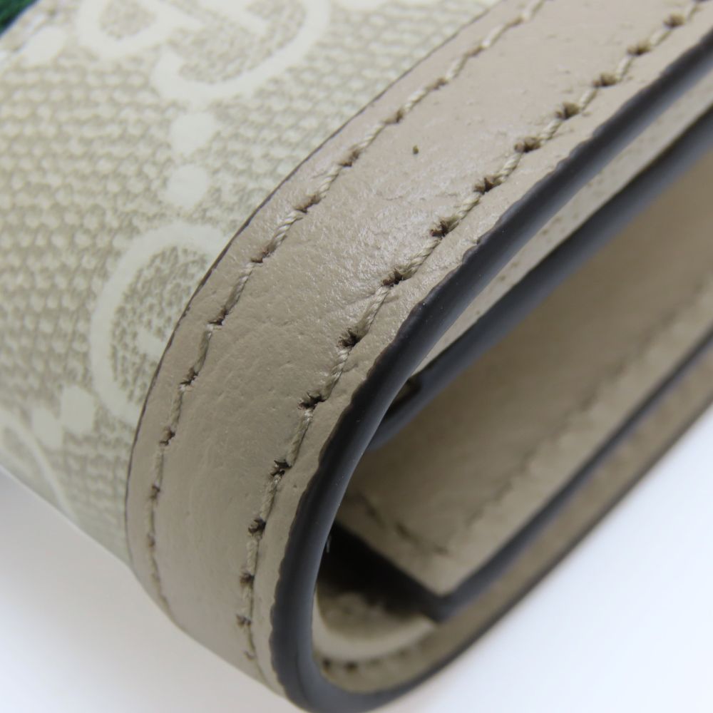 GUCCI Bifold Wallet 598662 GG Supreme canvas, leather Greige type Offidia GG Women Used Authentic